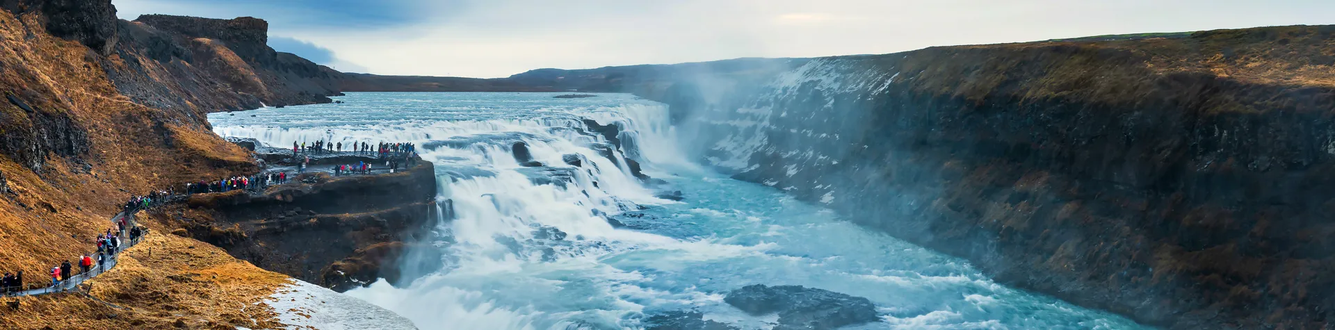 Vattenfallet Gullfoss på hösten, Island.