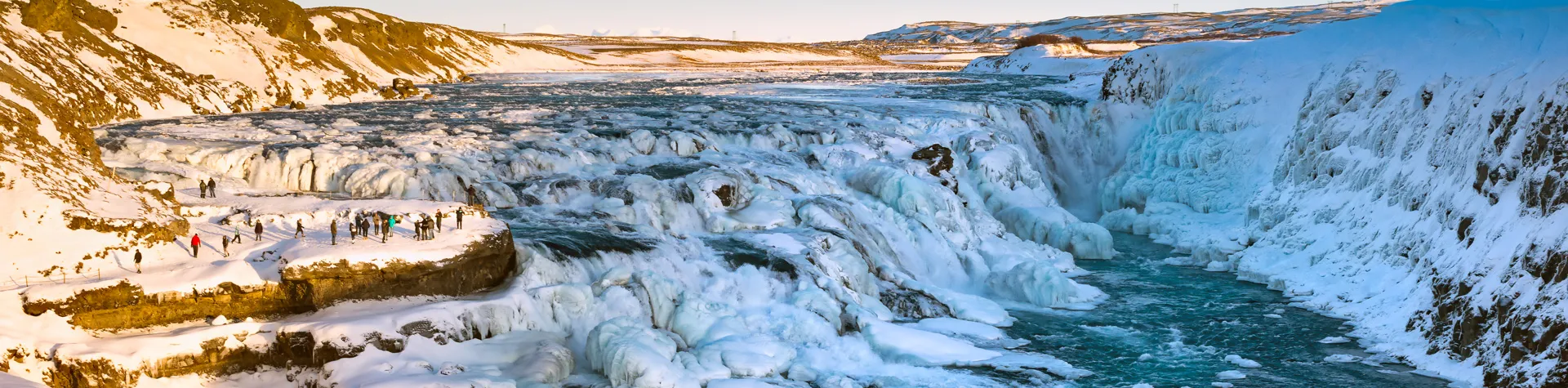 Gullfoss på vintern, Island.