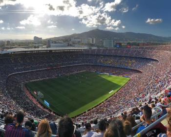Fotbollsstadium Camp nou i Barcelona.