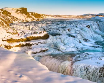 Gullfoss på vintern, Island.