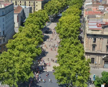 Las Ramblas i Barcelona.