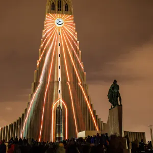 hallgrimskirkja, island, reykjavik, nyårsafton, julafton